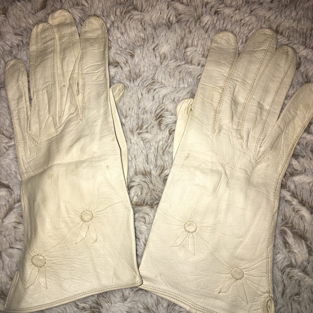 Vintage leather embellished driver retro gloves - Picture 1 of 4